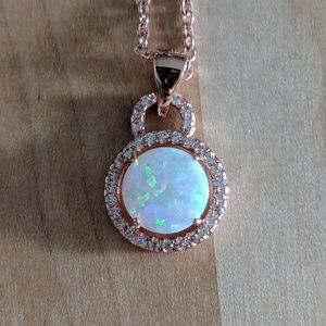 Simulated moonstone necklace